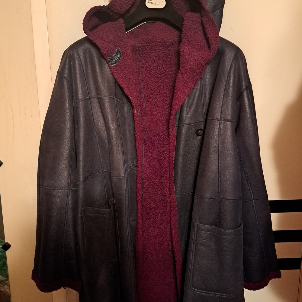 Christ Dark Blue and Burgundy Trench Coat